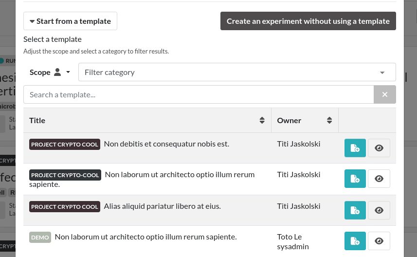 create from template