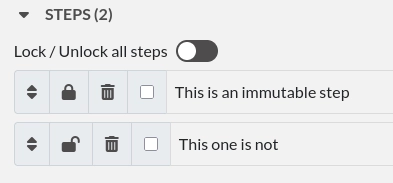 locked steps in template