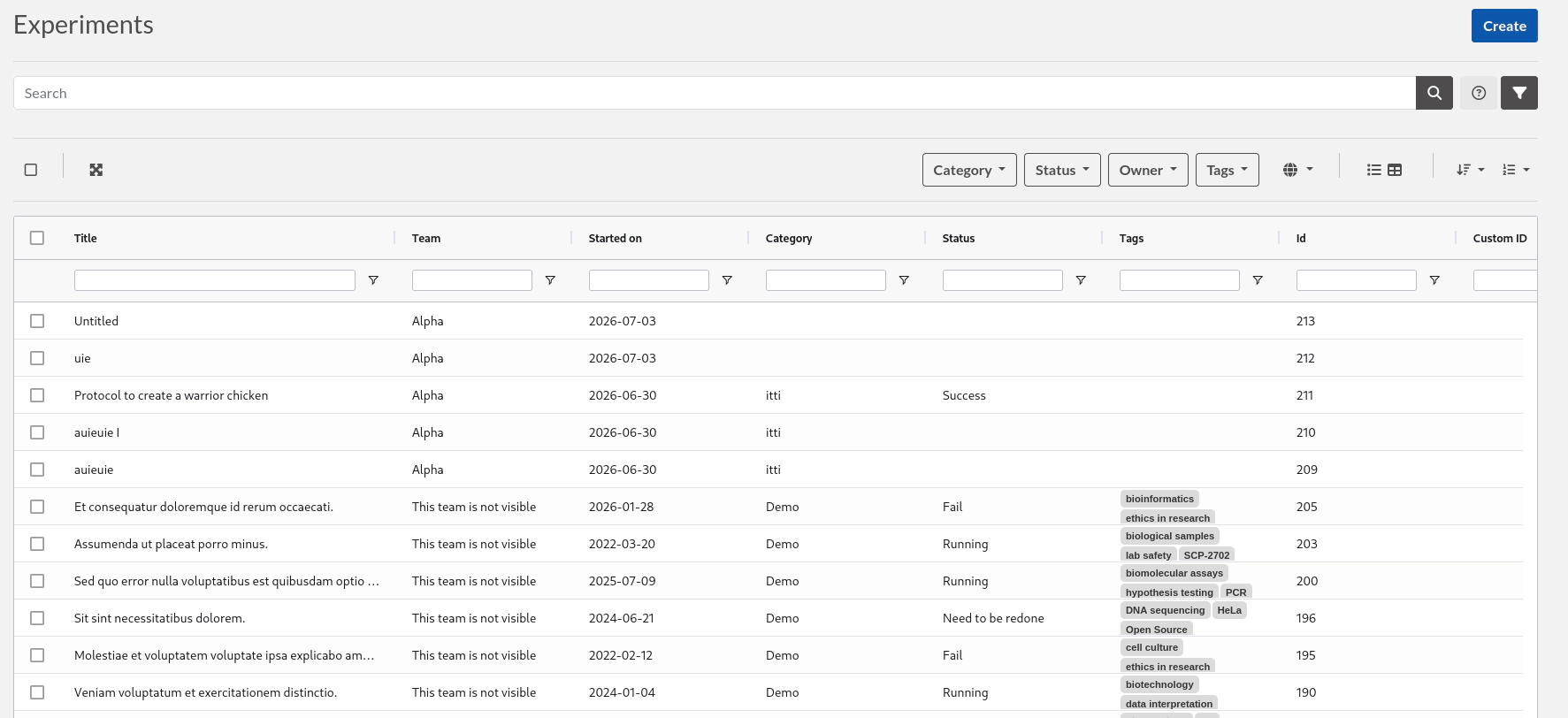 New table in show mode
